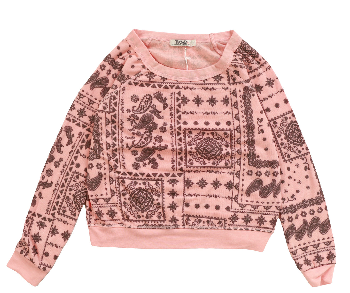 Raglan Crew Top (Bandana Pattern)