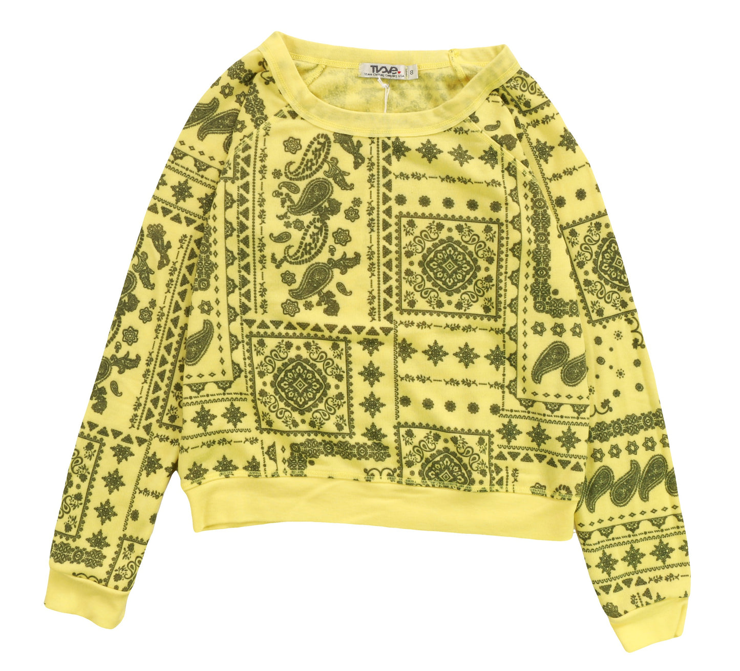 Raglan Crew Top (Bandana Pattern)