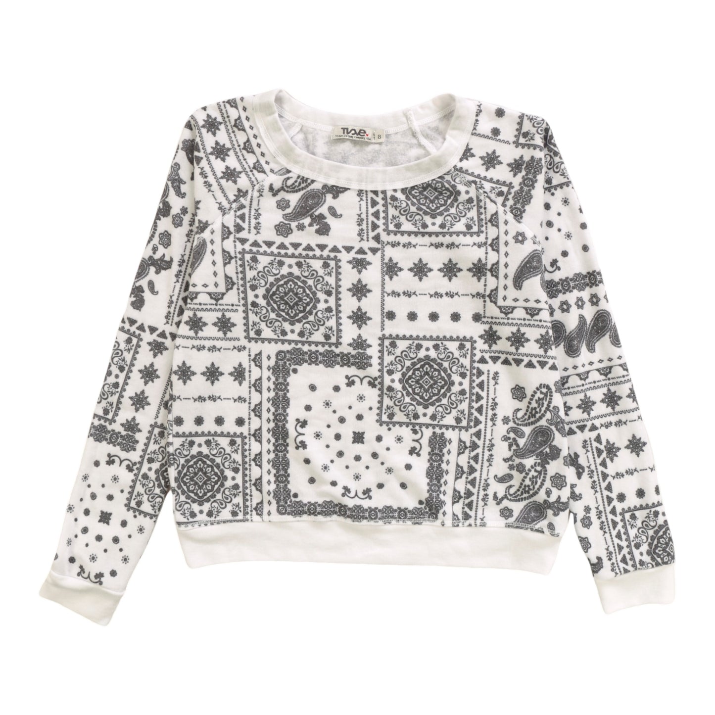 Raglan Crew Top (Bandana Pattern)