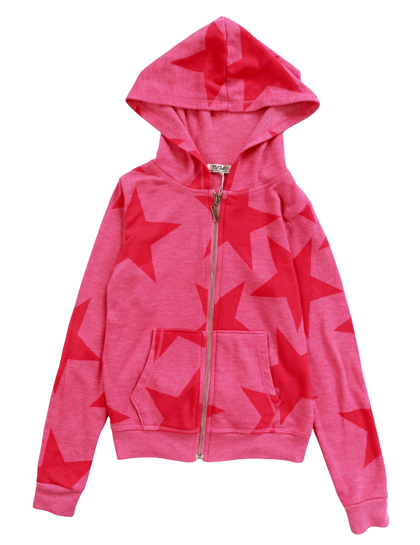 Hooded Jacket (Large Pink Stars Pattern)
