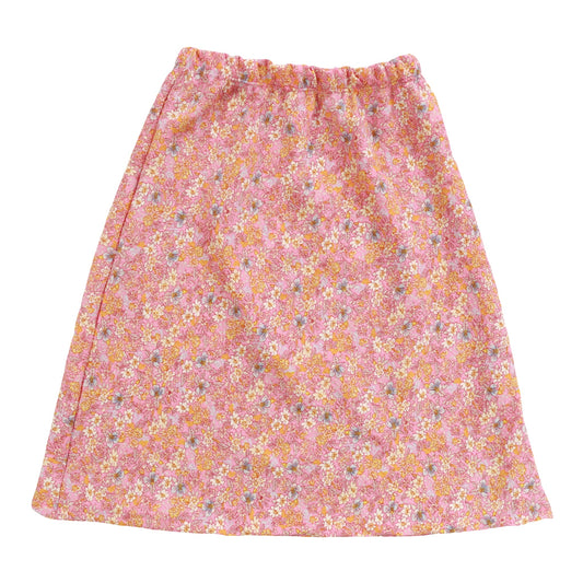 Bias Skirt (Peach Floral Pattern)
