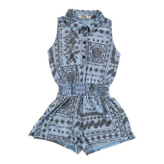 Collared Romper (Bandana Pattern)
