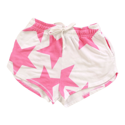 Athletic Shorts (Large Pink Stars Pattern)