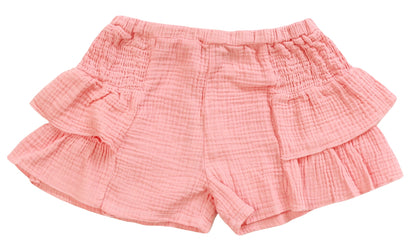 Smocked Side Ruffle Shorts