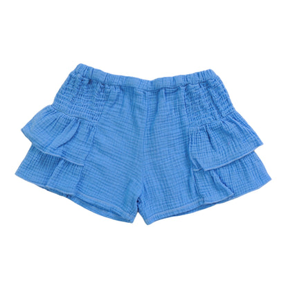 Smocked Side Ruffle Shorts