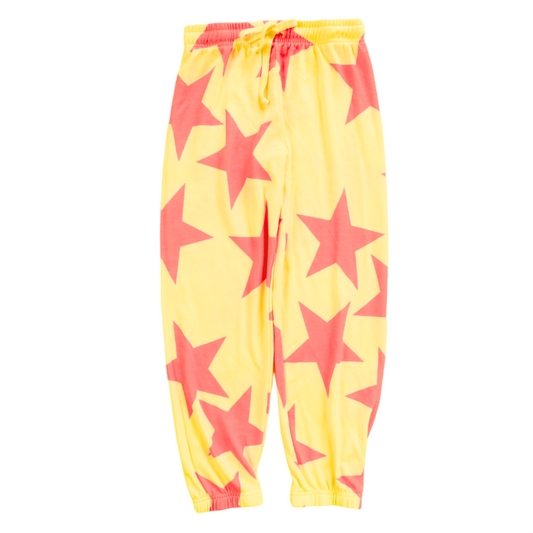 Athletic Pants (Large Pink Stars Pattern)