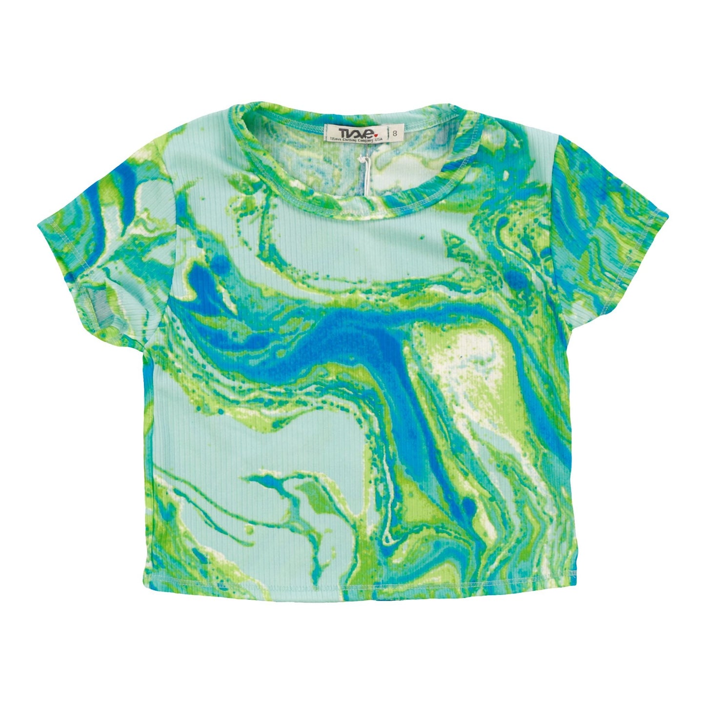Crop Baby Tee (Marble Tie-Dye)