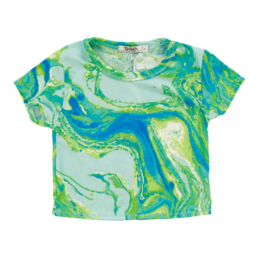 Crop Baby Tee (Marble Tie-Dye)