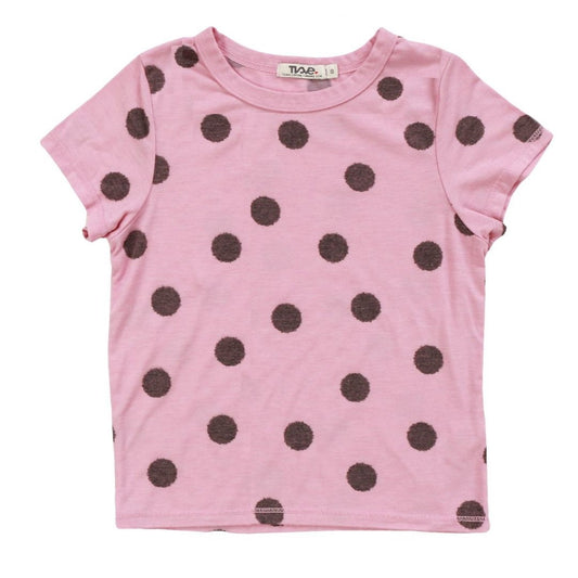 Heather Signature Cap Sleeve Tee (Polka Dot Pattern)