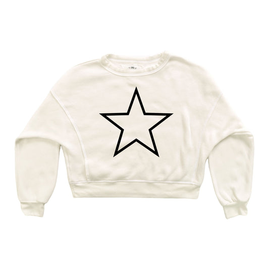 Heather Dolman Sweater Top (Outline Star Print)