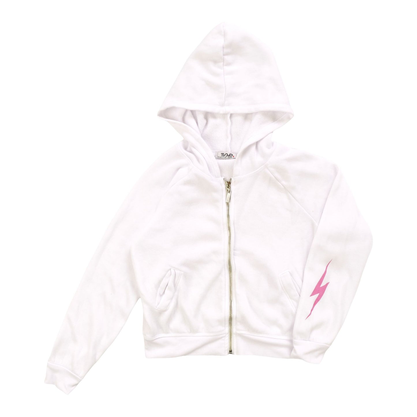 Heather Hooded Jacket with Pocket Insert (Pink Bolt Print)