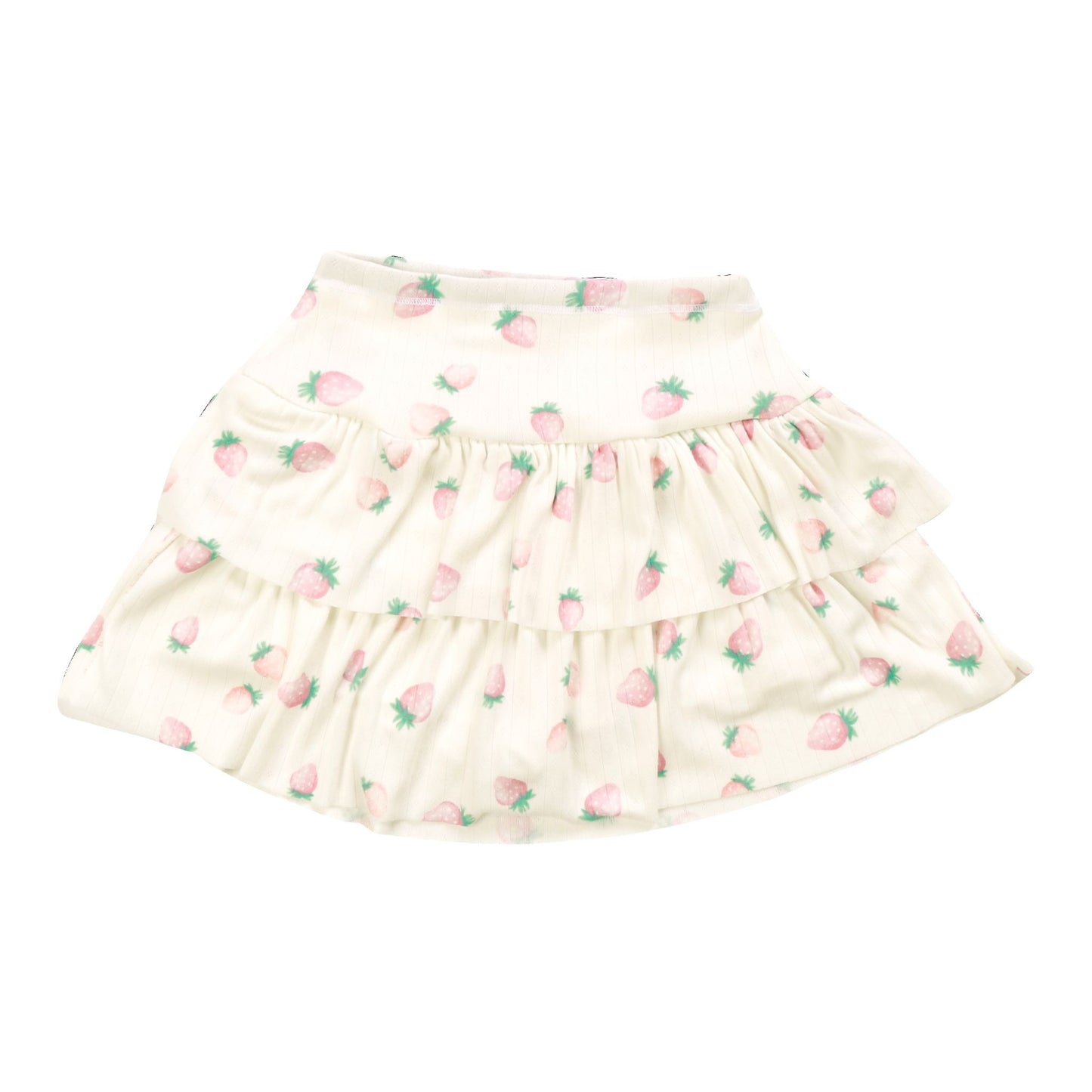 3-Tiered Skirt Shorts (Strawberry Pattern)