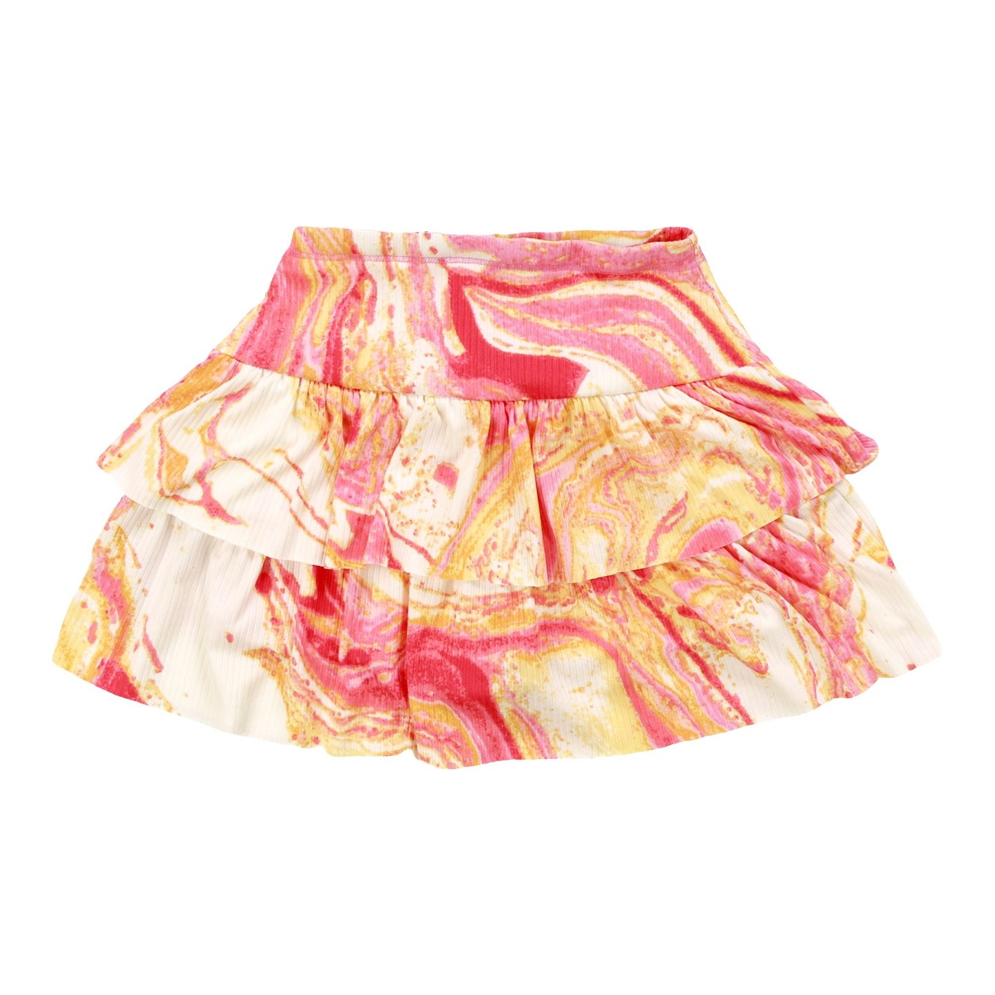3-Tiered Skirt Shorts (Marble Tie-Dye)