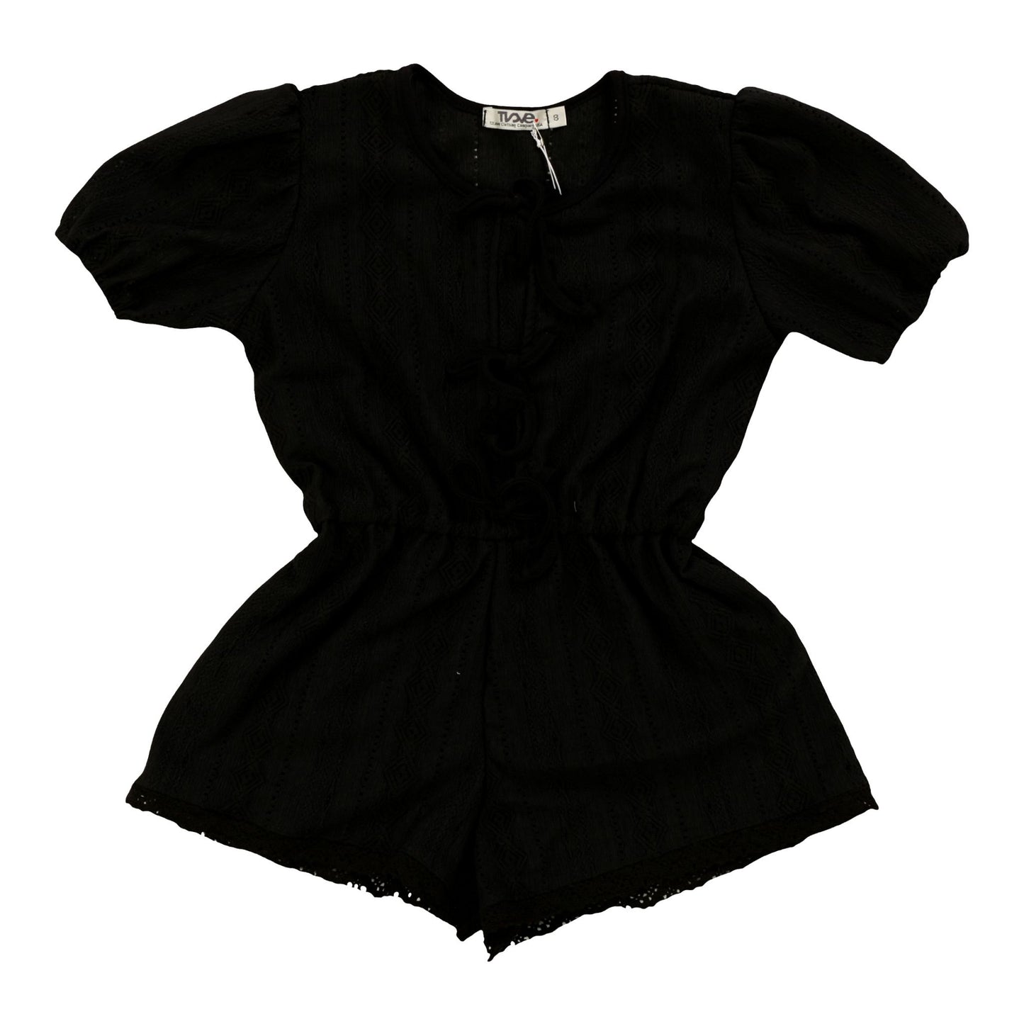 Puff-Sleeve Bows Romper