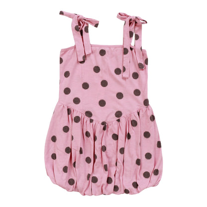 Heather Tie-Strap Bubble Dress (Polka Dot Pattern)