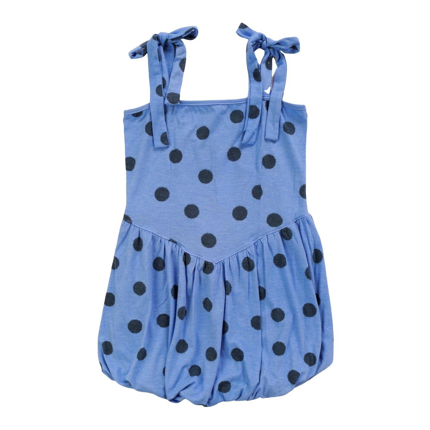 Heather Tie-Strap Bubble Dress (Polka Dot Pattern)