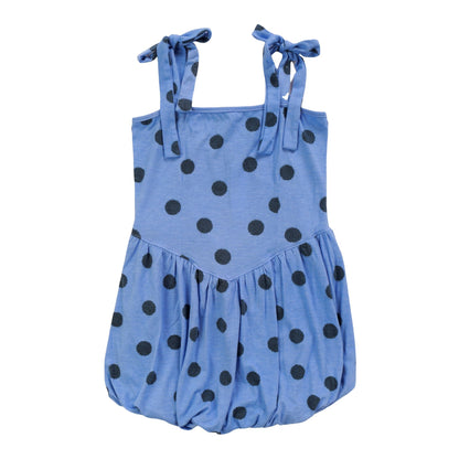 Heather Tie-Strap Bubble Dress (Polka Dot Pattern)