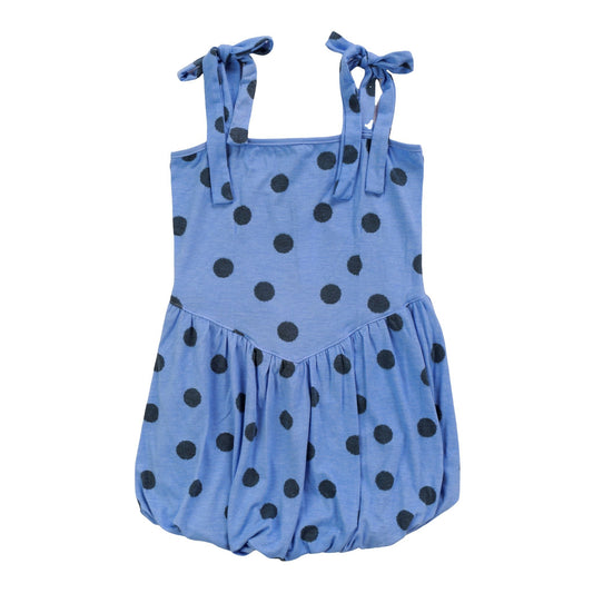 Heather Tie-Strap Bubble Dress (Polka Dot Pattern)