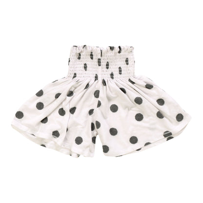 Heather Smocked-Top Shorts (Polka Dot Pattern)