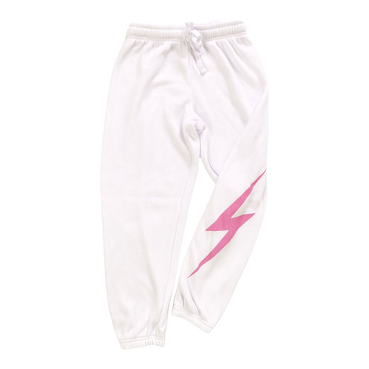 Heather Athletic Pants (Pink Bolt Print)