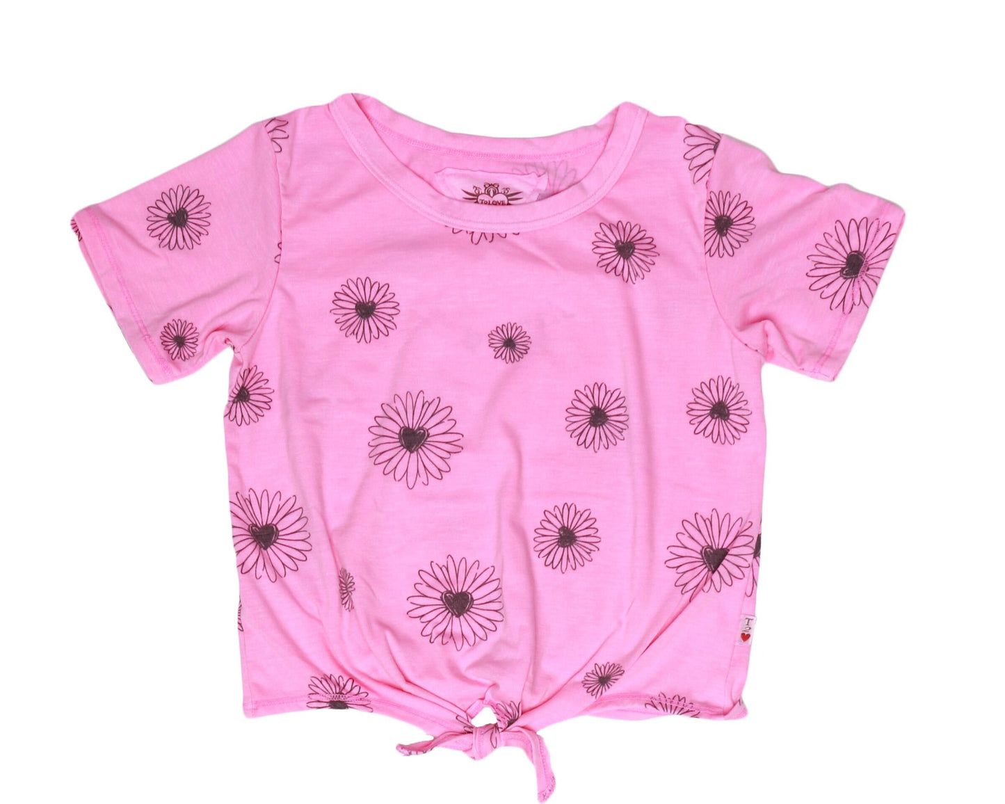 Tie-Front Tee (Daisy Pattern)