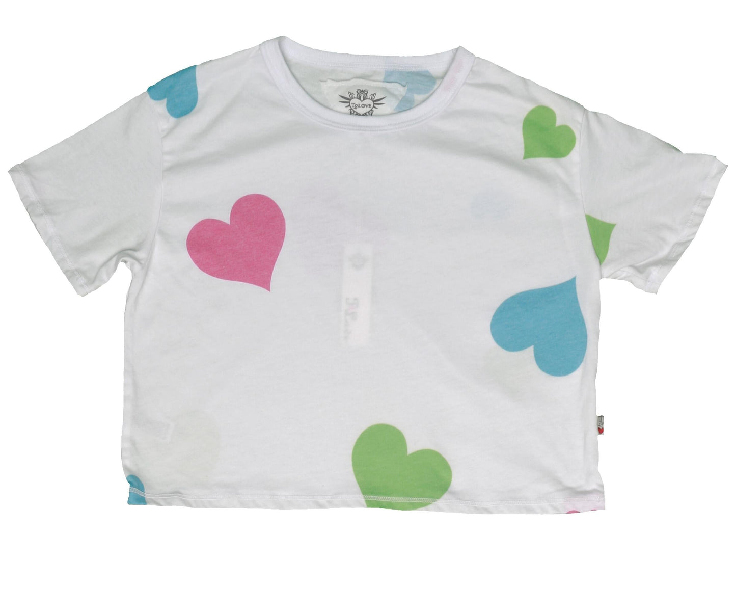 Boxy Tee (Colored-Hearts Pattern)