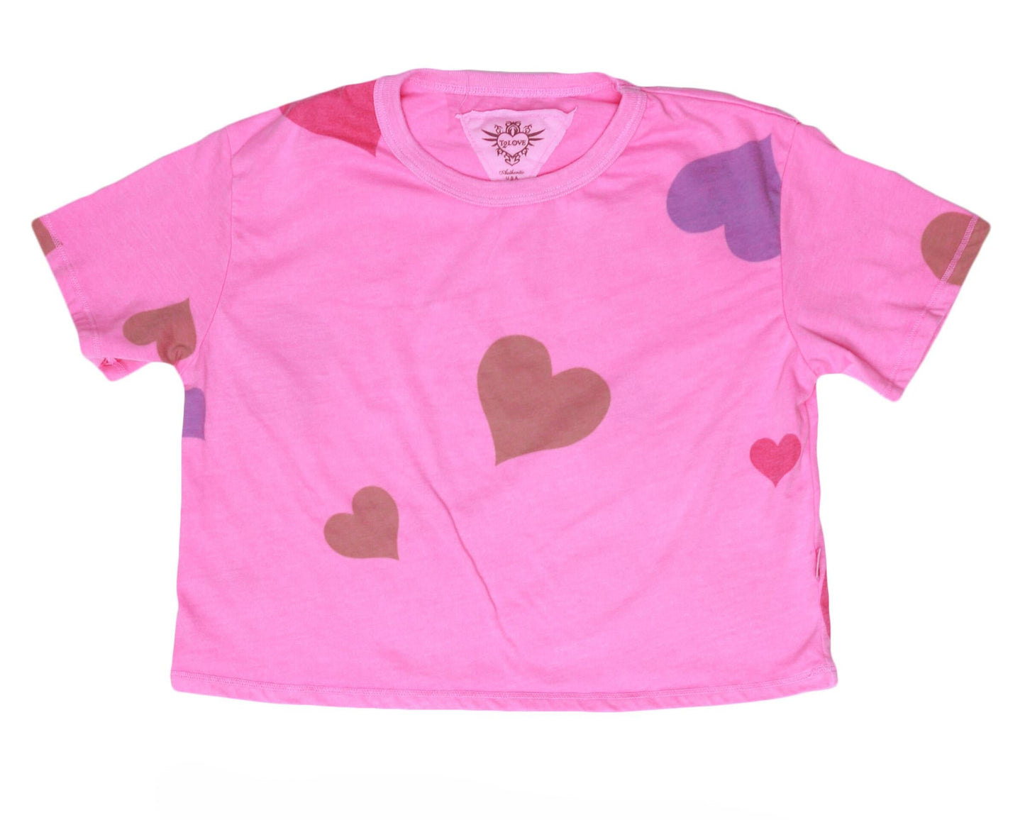 Boxy Tee (Colored-Hearts Pattern)