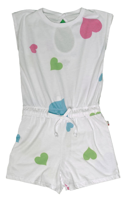 Sleeveless Romper (Colored-Hearts Pattern)