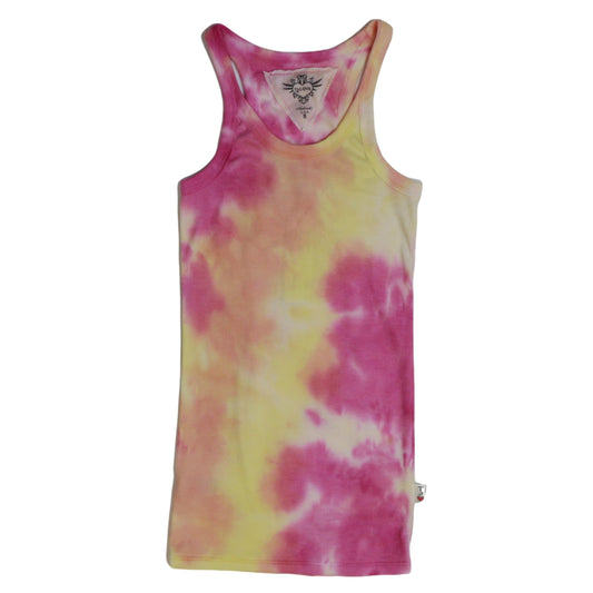 Heather Racerback Tank (Pink-Orange-Yellow Tie-Dye)