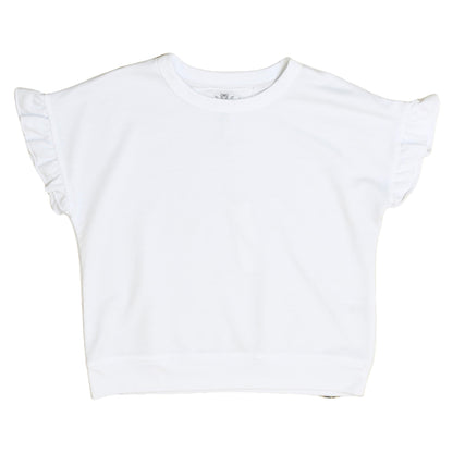 Heather Ruffle-Sleeve Banded Top