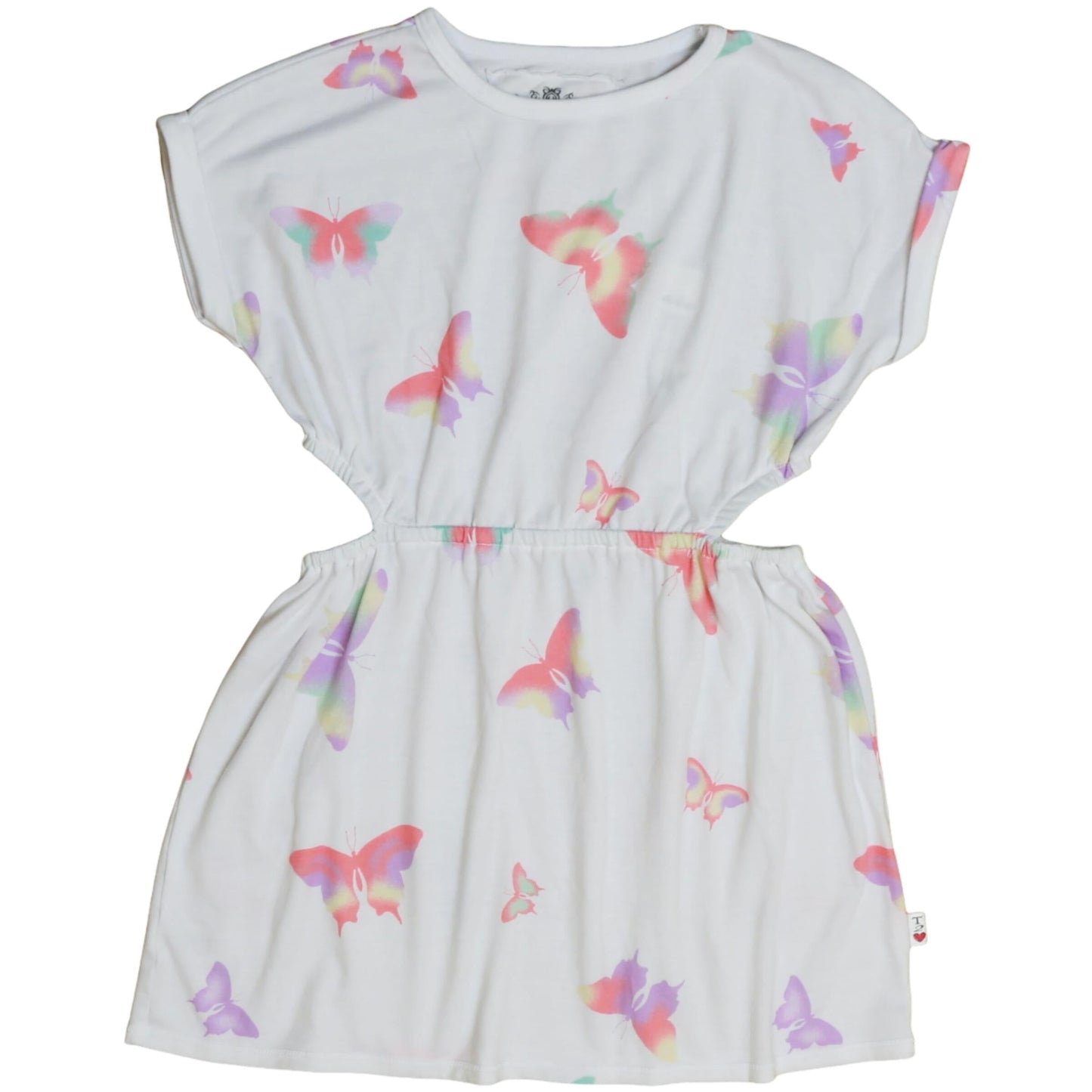 Side-Cut Dress (Colorful Butterfly Pattern)