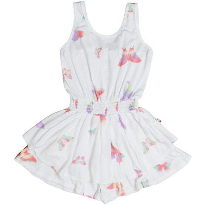 Double-Layer Tank Romper (Colorful Butterfly Pattern)