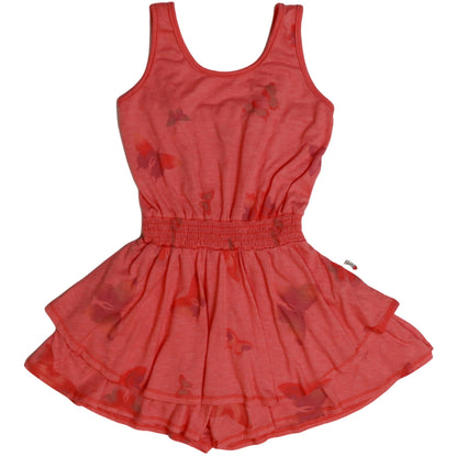 Double-Layer Tank Romper (Colorful Butterfly Pattern)