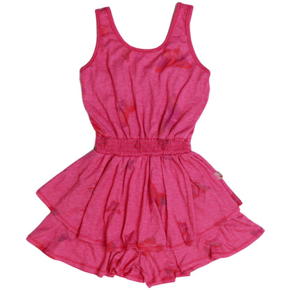 Double-Layer Tank Romper (Colorful Butterfly Pattern)