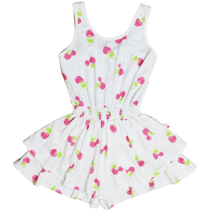 Double-Layer Tank Romper (Cherry Pattern)