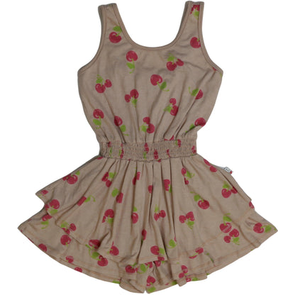 Double-Layer Tank Romper (Cherry Pattern)