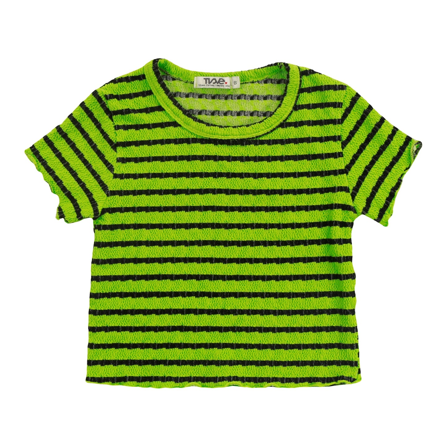 Crop Baby Tee (Black Stripes)