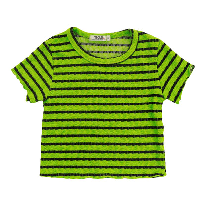 Crop Baby Tee (Black Stripes)