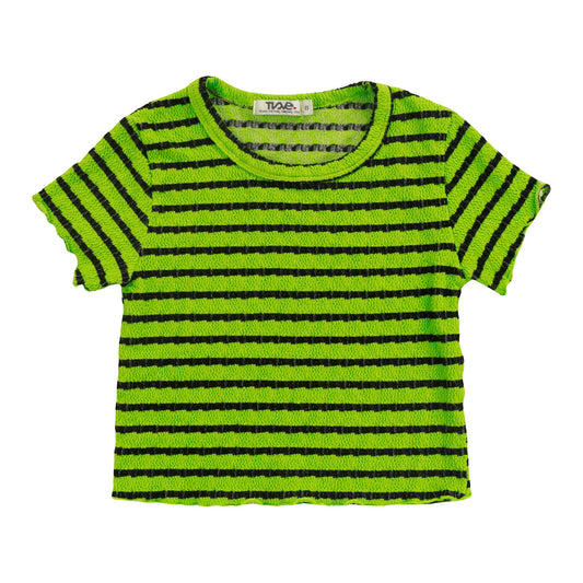 Crop Baby Tee (Black Stripes)