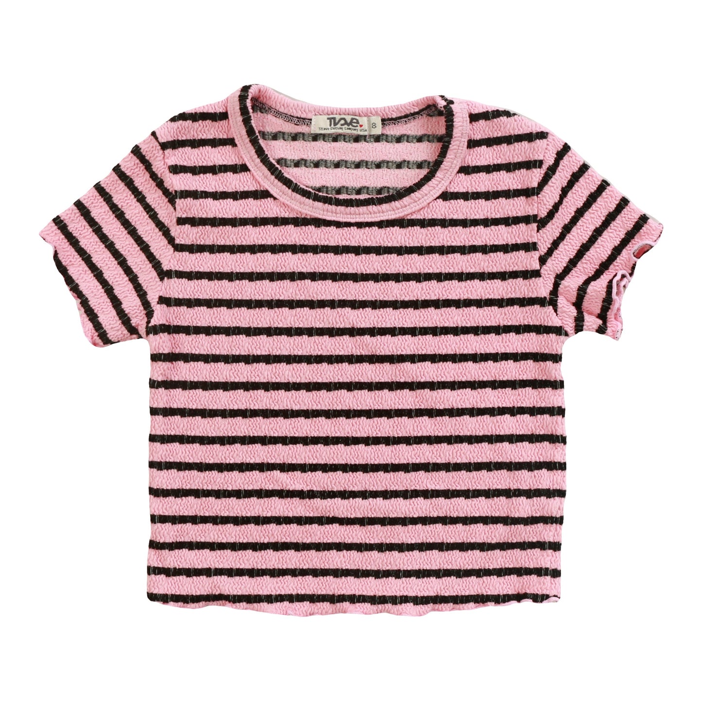 Crop Baby Tee (Black Stripes)