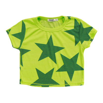 Crop Baby Tee (Cobalt Stars Pattern)