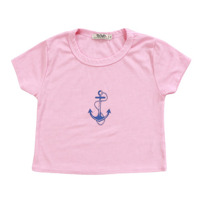 Crop Baby Tee (Anchor Print)