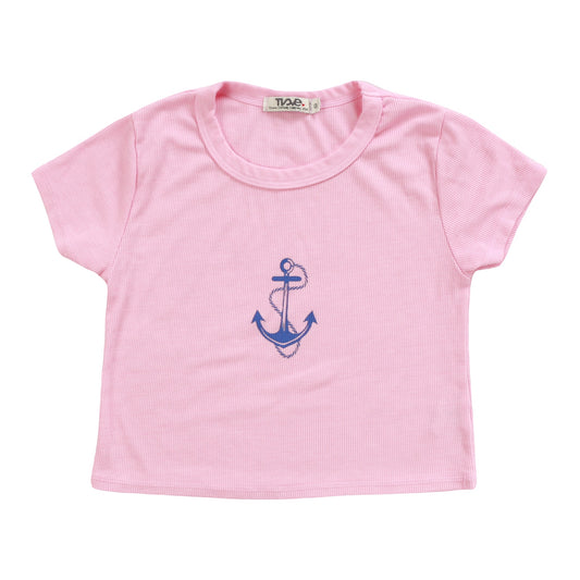 Crop Baby Tee (Anchor Print)