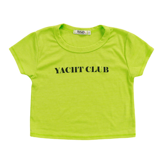Crop Baby Tee ("YACHT CLUB")