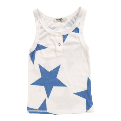 Snap Button Tank (Cobalt Stars Pattern)