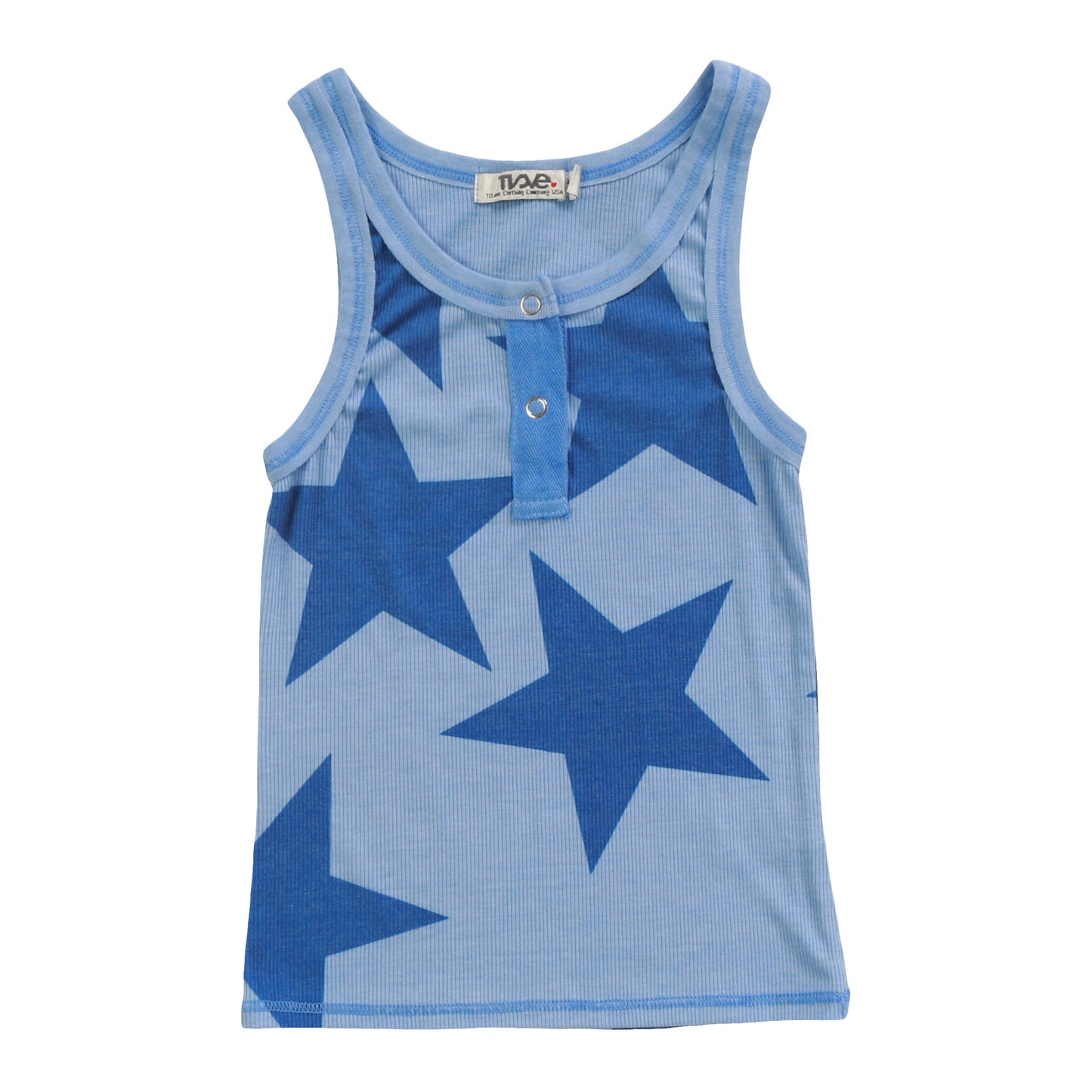 Snap Button Tank (Cobalt Stars Pattern)