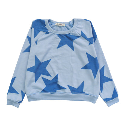 Raglan Crew Top (Cobalt Stars Pattern)