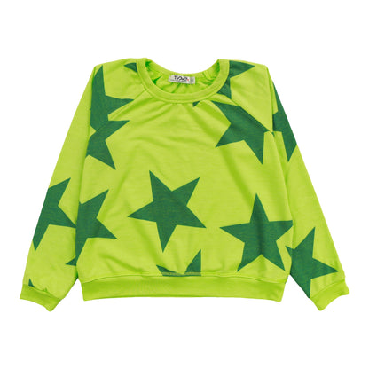 Raglan Crew Top (Cobalt Stars Pattern)