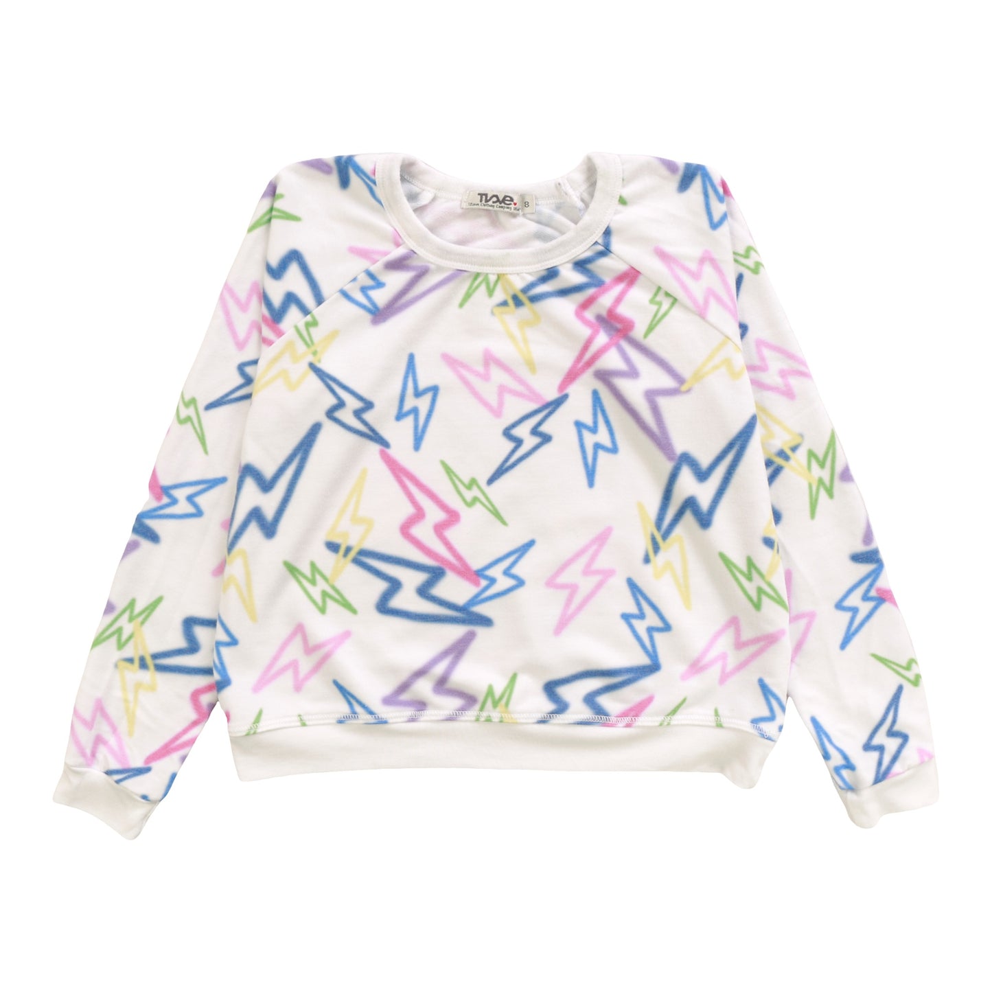 Raglan Crew Top (Mixed Color Bolts Pattern)