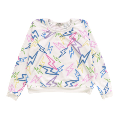 Raglan Crew Top (Mixed Color Bolts Pattern)